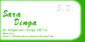 sara dinga business card